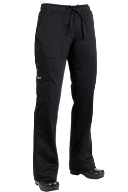 Picture of Chef Works - CPWO-BLK - Women's Black Cargo Chef Pant