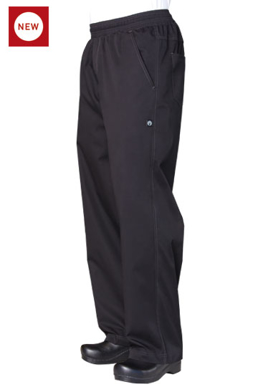 Picture of Chef Works - BBLW - Black Lightweight Basic Baggy Pants
