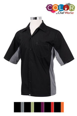 Picture of Chef Works - CSMC-BME - Men's BlackMerlot Universal Contrast Cook Shirt
