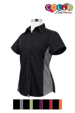 Picture of Chef Works - CSWC-BLM - Female BlackGray Universal Contrast Shirt