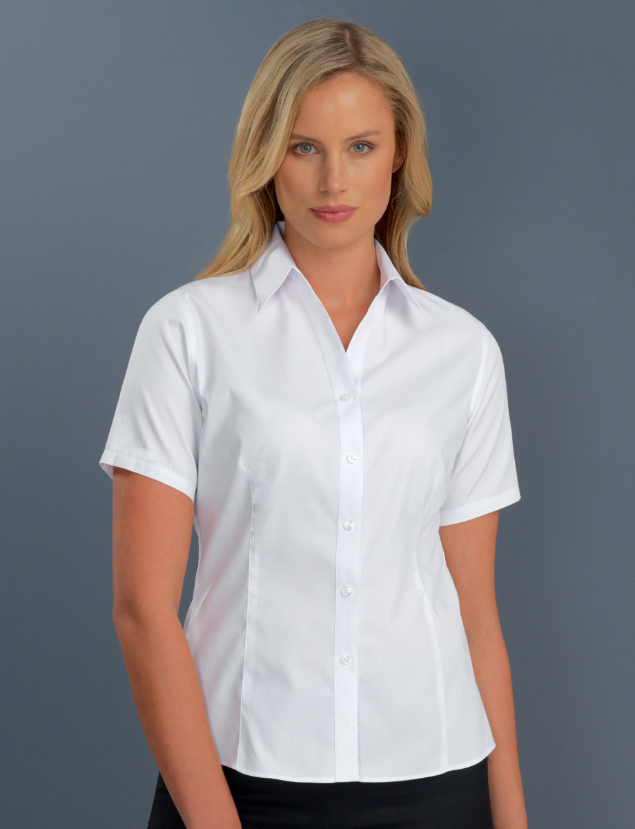 Uniform Australia-John Kevin Uniforms-102 White-Womens Short Sleeve ...