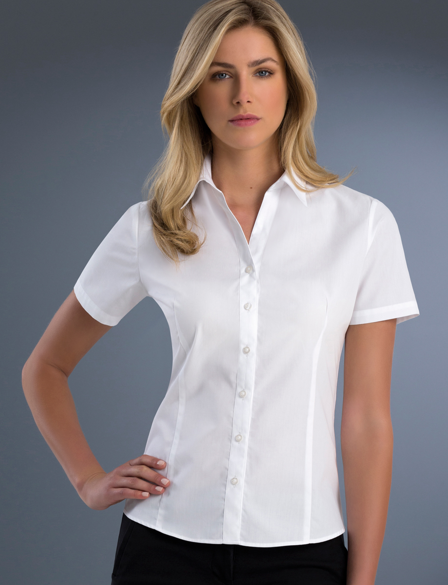 Uniform Australia-John Kevin Uniforms-701 White-Womens Slim Fit Short ...