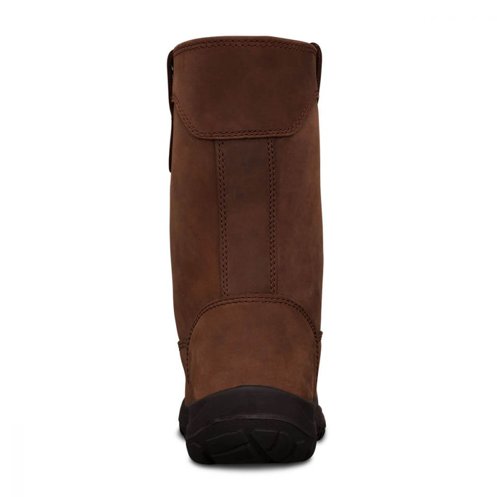womens brown pull on boots