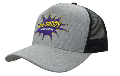 Picture of Headwear Stockist-3821-5Pnl Grey Marle W/Mesh Back