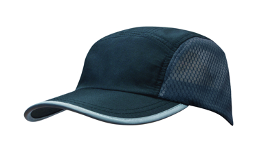 Picture of Headwear Stockist-4003-Sports Ripstop with Bee Hive Mesh and Towelling Sweatband