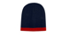 Picture of Headwear Stockist-4188-Roll Down Two Tone Acrylic Beanie - Toque