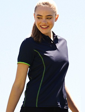 Picture of Bocini-CP0920-Stitch Feature Essentials-Ladies Short Sleeve Polo