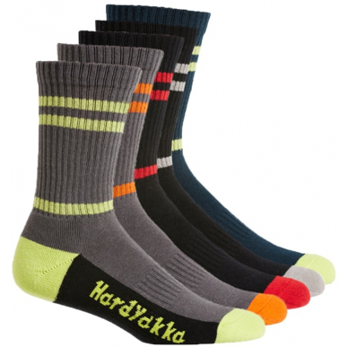 Picture of Hardyakka-Y20035-HARD YAKKA CREW SOCK 5 PACK MULTI COLOUR