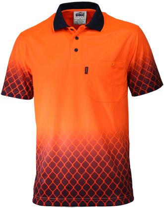 Picture of DNC Workwear-3551-Hivis Sublimated Metal Mesh Polo