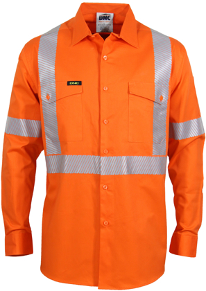 Picture of DNC Workwear-3646-HiVis Segment Taped Coolight X Back Shirt