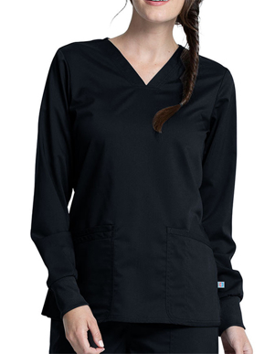 Picture of Cherokee Scrubs-CH-WW855AB-Cherokee Workwear Revolution Tech Women's Long Sleeve V-Neck Top