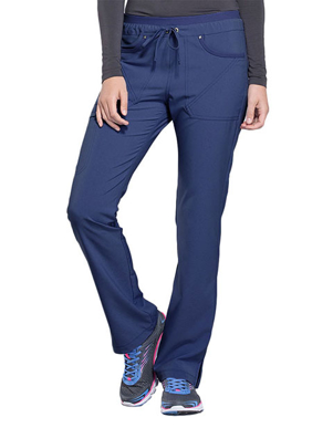 Picture of Cherokee Scrubs-CH-CK010T-Cherokee iflex Women's Elastic Waist Mid Rise Tapered Leg Drawstring Tall Pants