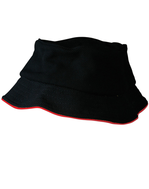 Picture of Winning Spirit - CH71 - Pique Mesh With Sandwich Trim Bucket Hat