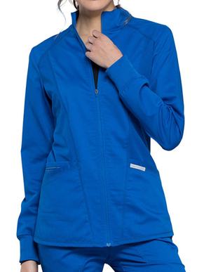 Picture of Cherokee Scrubs-CH-WW301-Cherokee Workwear Revolution Women's Zip Front High-low Jacket