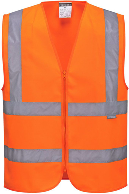 Picture of Prime Mover Workwear-C375-Hi-Vis Zipped Band & Brace Vest