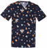 Picture of Bizcare Mens Printed Space Party Scrub Top (CST148MS)