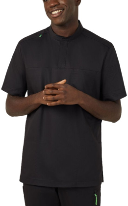 Picture of NNT Uniforms-CATRFN-BLA-Next-gen Antibacterial Active Doherty Mandarin Collar Scrub Top Men - Black