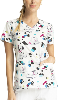 Picture of Cherokee Scrubs-TF666 DAPO-Cherokee Scrubs Print top - Dalmatians