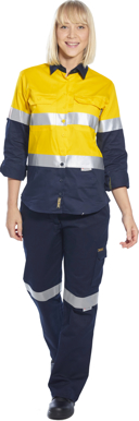 Picture of Prime Mover-ML808-Ladies Lightweight Cotton Drill Shirt