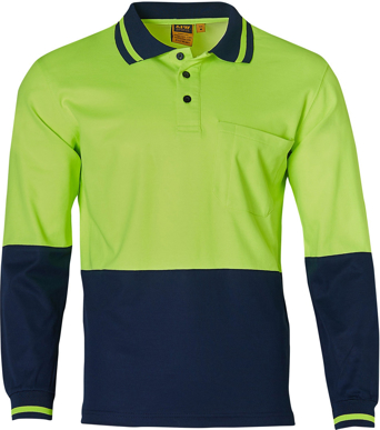 Picture of Australian Industrial Wear -SW11-Men's Safety Long Sleeve Polo