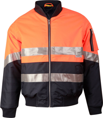 Picture of Australian Industrial Wear -SW16A-Men's Hi-Vis Taped Two Tone Flying Jacket