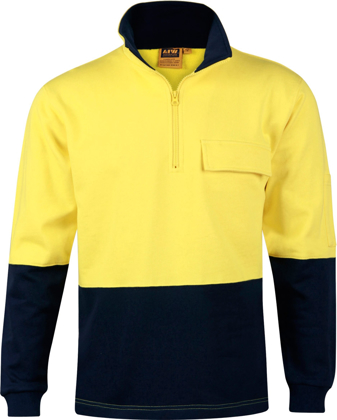 Picture of Australian Industrial Wear -SW47-Men's Hi-Vis Two Tone Cotton Fleecy Sweat