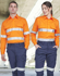 Picture of Australian Industrial Wear -SW87-Unisex Hi-Vis Cool Breeze Closed Front Long Sleeve Shirt With Perforated Tape