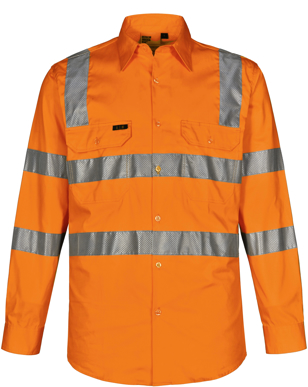 Picture of Australian Industrial Wear -SW55-Unisex Vic Rail Lightweight Safety Shirt