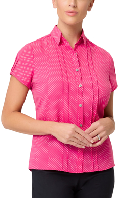 Picture of City Collection City Stretch® Spot Cap Sleeve Shirt - Pink (2173SS-PINK)