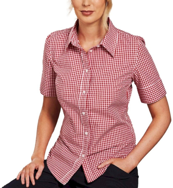 Picture of Winning Spirit Ladies’ Gingham Check Short Sleeve Shirt (M8300S)