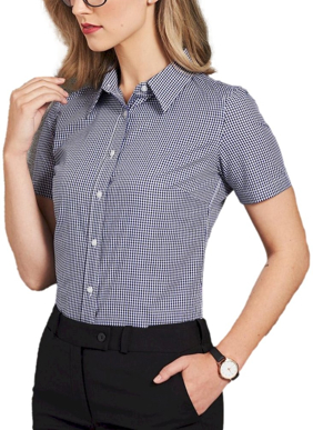 Picture of Winning Spirit Ladies Multi_tone Check Short Sleeve Shirt (M8320S)