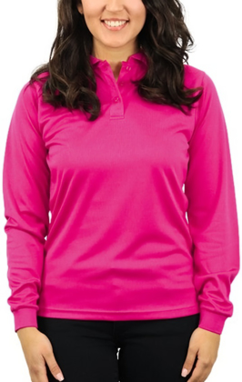 Picture of Be Seen Ladies Cooldry Micromesh Long Sleeve Polo (THE PHOENIX)