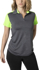 Picture of Be seen-BKP401L--Ladies Charcoal Heather Soft Touch Fabric Front And Back Polo Featuring Contrast Shoulder Panel