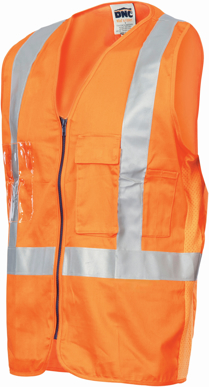 Picture of DNC Workwear Hi Vis Day/Night Cross Back Cotton Safety Vest (3810)