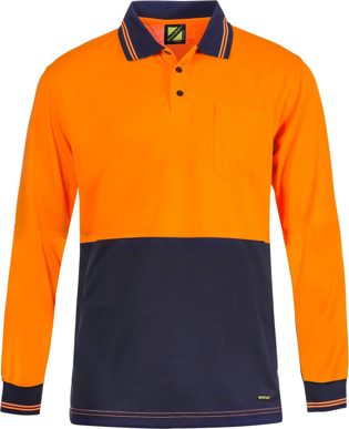 Picture of NCC Apparel Mens Hi Vis Two Tone Long Sleeve Micromesh Polo With Pocket (WSP209)
