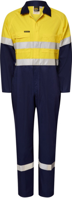 Picture of NCC Apparel Mens Light Weight Hi-vis Cotton Drill Coveralls With Reflective Tape (WC3070)