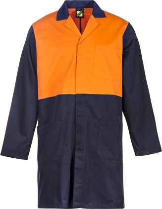 Picture of NCC Apparel Unisex Hi Vis Long Sleeve Dustcoat With Patch Pocket (WJ047)
