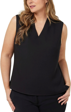 Picture of NNT Uniforms Womens Satin Back Crepe Sleeveless Top - Black (CATUQX-BKP)