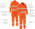 Picture of Bisley Workwear Taped Hi Vis FR Ripstop Vented Coverall - 185 GSM (BC8478T)