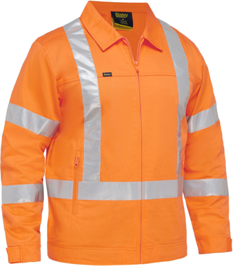 Picture of Bisley Workwear X Taped Hi Vis Drill Jacket With Liquid Repellent Finish (BJ6919XT)