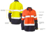 Picture of Bisley Workwear Womens Taped Hi Vis Stretch V-Neck Closed Front Shirt (BLC6064T)