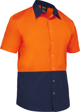 Picture of Bisley Workwear Two Tone Hi Vis Short Sleeve Shirt (BS1442)