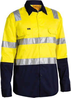 Picture of Bisley Workwear Taped Hi Vis Cool Lightweight Shirt With Shoulder Tape (BS6432T)