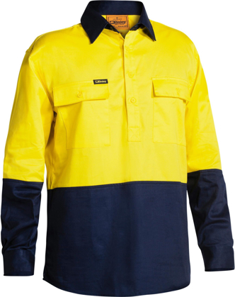 Picture of Bisley Workwear Hi Vis Closed Front Drill Shirt (BSC6267)