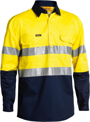 Picture of Bisley Workwear Taped Hi Vis Closed Front Cool Lightweight Shirt (BSC6896)