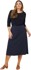 Picture of NNT Uniforms Womens Crepe Stretch Midi Length A-Line Skirt - Navy (CAT2RV-NAV)