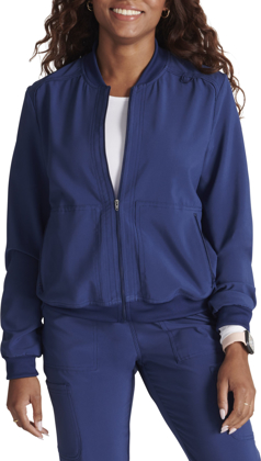 Picture of Cherokee Scrubs Womens 2 Pocket Zip Front Bomber Jacket (CH-CK349A)