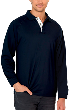Picture of Stencil Mens Team Long Sleeve Polo (1042 Stencil)