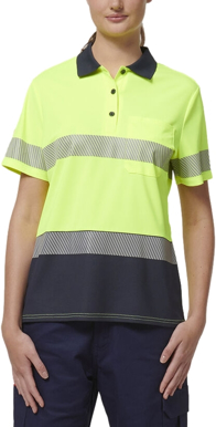 Picture of Hard Yakka Womens Short Sleeve Hi Vis Taped Polo (Y08602)