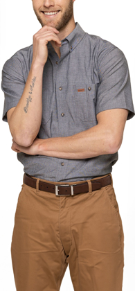 Picture of Gloweave-5045SN-Men's  Industrial Chambray Short Sleeve Shirt - Icon